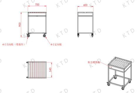 PP Industrial Transfer Trolley Recyclable Aluminum Tube Vertical Transportation Trolley