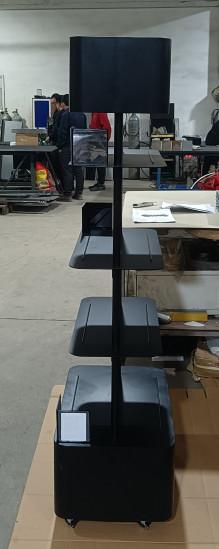 Multiple Tiers Bottle Display Rack Black Custom Retail Racks Powder Coating