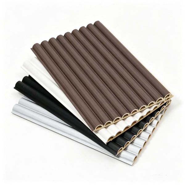 203x15mm Semicircular Arc PVC Fluted Wall Panels Hollow Eco Friendly Interior Cladding Design for Hotel Spaces