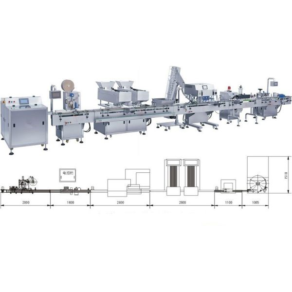 75mm Automatic Tablet Counting 500ml Pill Capping Machine Line