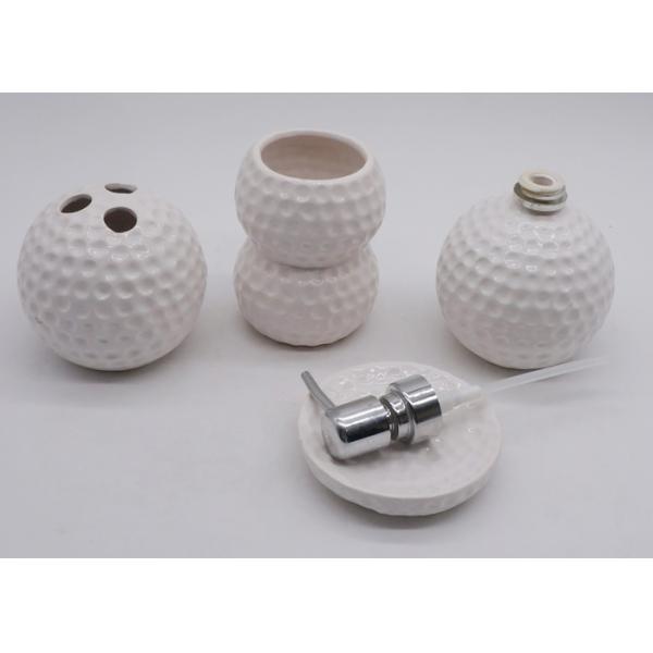 Hand Painted Ceramic Golf Bathroom Accessories Sets Sanitary Ware Solid White Color