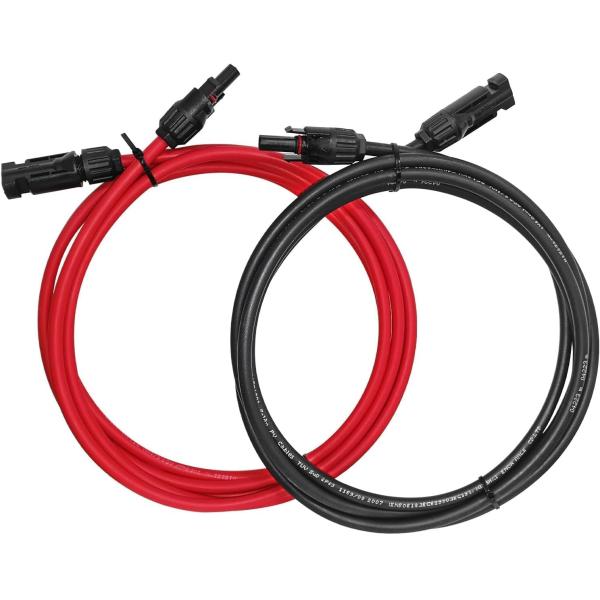 10AWG 6mm Waterproof Solar Cable Solar Panel Adapter Wire Solar Extension Cable with Female and Male Connectors Cable Kit Tool