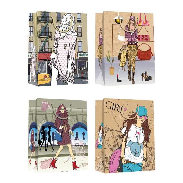 Modern women design hot stamping eco-friendly high quality material Paper Bags for Valentine Day