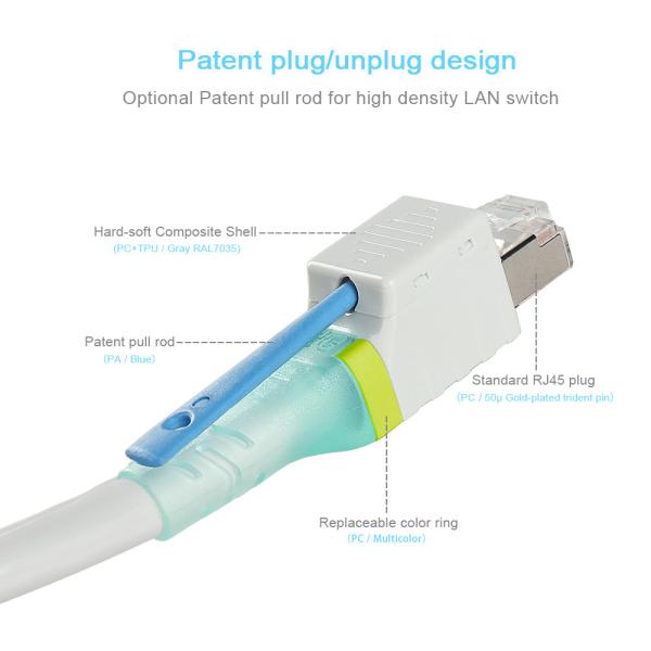 RJ45 Patch Cord CAT6A FTP 26AWG Stranded BC with Pull Rod LSZH