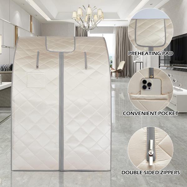 1 Person Portable Far Infrared Sauna With Time & Tempreture Remote Control