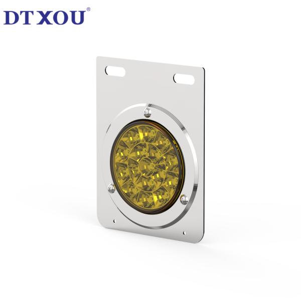 Stainless steel waterproof 4-inch circular LED bracket, semi trailer truck tail light, turn brake light