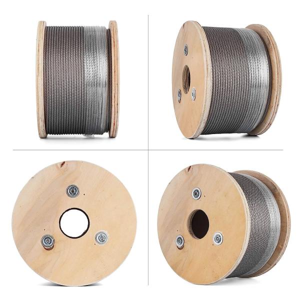 100m/328ft Longueur 7x7 Corne de support de qualité non revêtue en acier carton 1/16 câble en acier inoxydable 304 câble pour avion