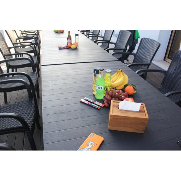 Custom Logo Nordic Plastic Rattan Dinning Table and Chair Set for Leisure Stackable Design