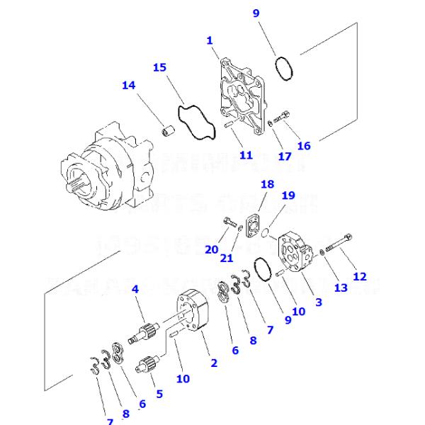 705-52-40130 ОЭМ гидронасоса насоса с зубчатой передачей/затяжелителя ВА450-3 ВА470-3 705-52-40150 КОМАТСУ