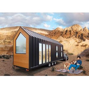 Light Steel Frame Prefab Trailer Tiny House On Wheels, Sustainable Living Modular Home