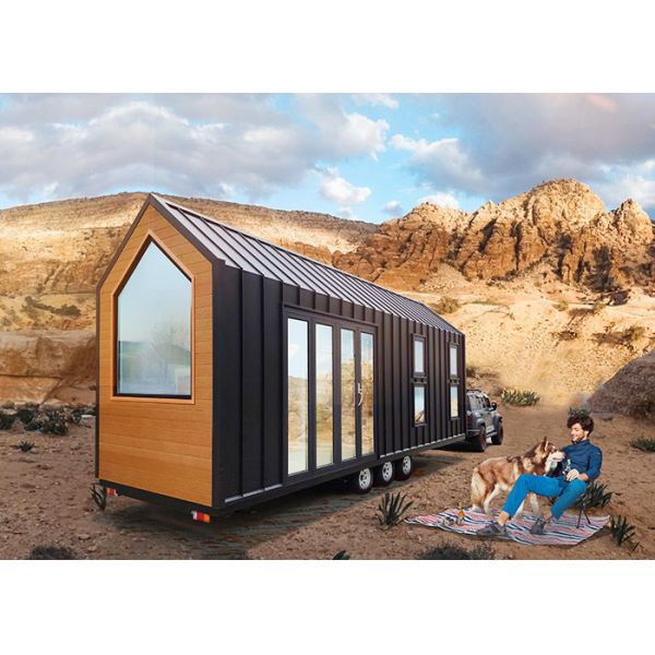 Light Steel Frame Prefab Trailer Tiny House On Wheels, Sustainable Living Modular Home