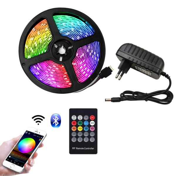 LED Light Strips Bluetooth Controller Flexible RGB 5050 Decoration BackLight Lamp Night light Luminous String For Bedroom