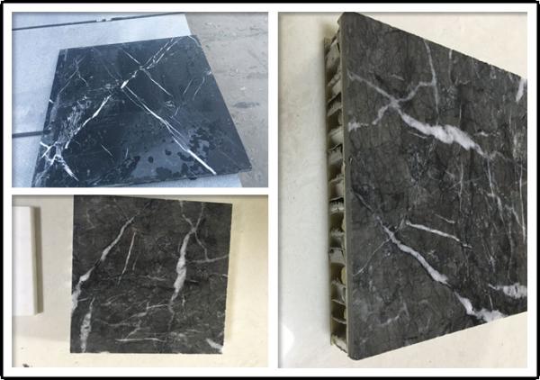 Marble Stone Aluminium Honeycomb Panel with Edge Open  For Indoor Decoration