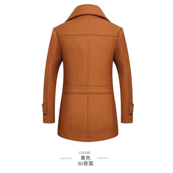 NO Needle Detection Fashion City 24-35Years old Men's Plus Size Double Collar Woolen Coat
