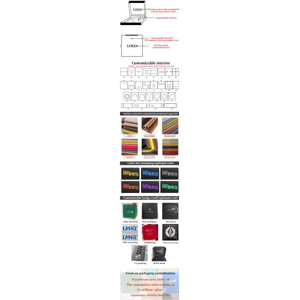 Han Hong Rectangle Jewelry Box with LED Light and Velvet Lining Luxury Accessories