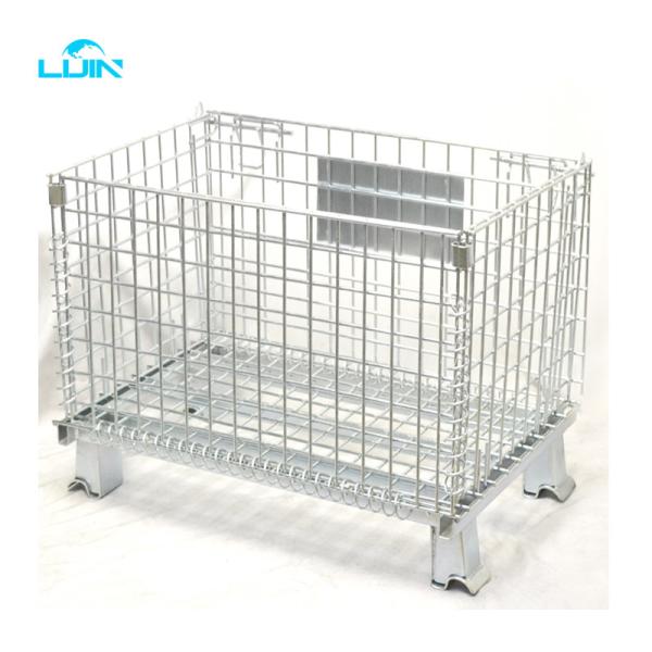 Fio de aço dobrável/dobradura soldado Mesh Pallet Cage do metal europeu