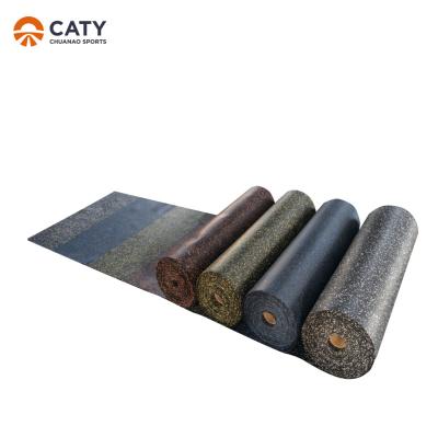 Reciclado Rol de piso de borracha de fitness preto 3-12 mm de espessura para interiores