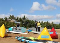 Boyas de marcado flotantes selladas de encargo de la publicidad del Triathlon de la boya inflable del agua
