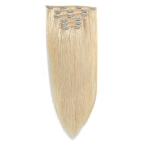 100g/pc Human Remy Double Drawn Lace Clip in Hair Extension Brazilian Hair Clip