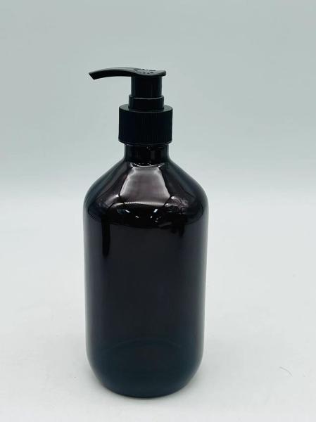 Amber Glass Bath Accessories Set Round Shape Toilet Brush Holder Hand Soap Dispenser Soap Dish Holder