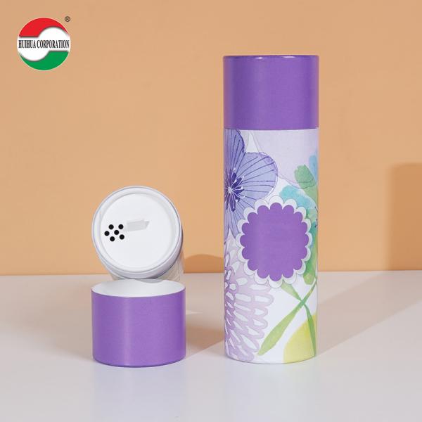 Tubo de papel personalizado OEM HUIHUA de buena calidad, caja de papel con tapa de interruptor y parte superior agitadora para pimienta en polvo