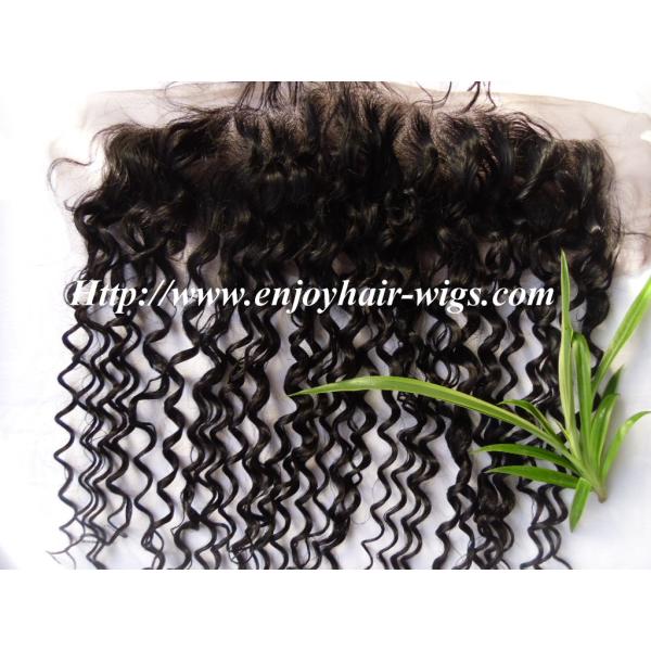 Peruvian virgin remy hair lace frontal 13''x4'' ,natural color deep wave 10''-24''length