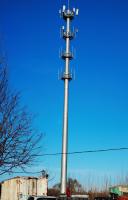 Enchufe la inmersión caliente de la torre del monopolo del solo tubo de la antena de comunicación galvanizada