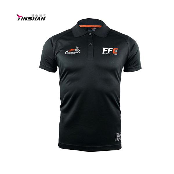 Logotipo visível e poliéster respirável em camisetas de polo personalizadas para homens para uniforme de equipe esportiva