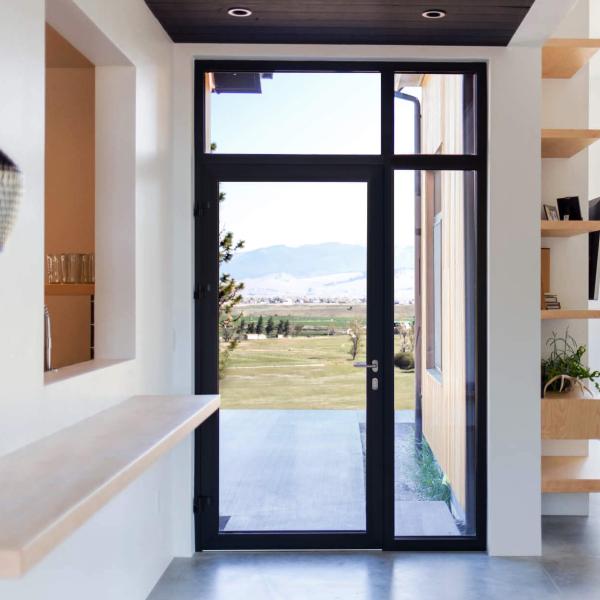 Customized Soundproof Aluminum Glass Swing Door Clear Tempered Glazed