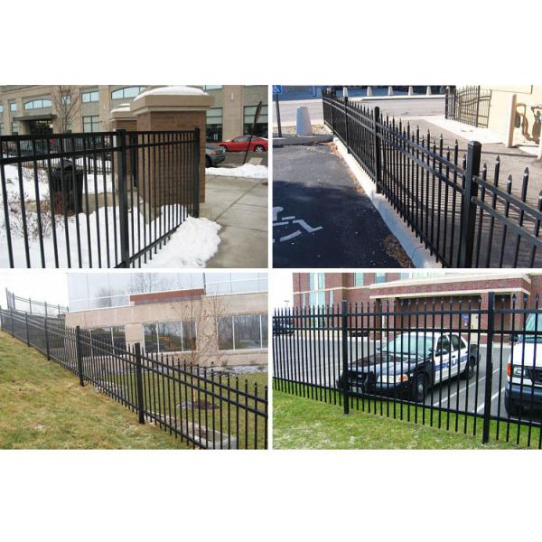 Low Carbon Steel Pipe Security Garrison Fence Panels Spear Top Steel Fence