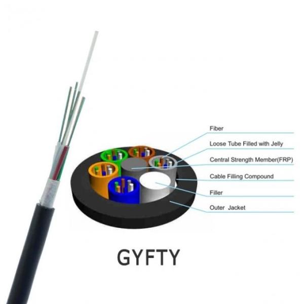 Loose Tube GYFTY Fiber Optic Cable Non - Metallic & Non - Armored 2 Core