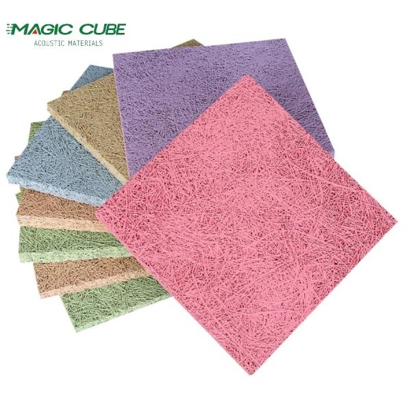 Nature Grey Wood Wool Acoustic Panel Noise Reduction For Interior Wall