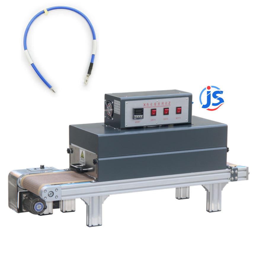 JunSheng Automatic Wire Medium Voltage Heat Shrink Tubing Machine with Far Infrared Heating Tube and High-Temperature Resistant Teflon Mesh Belt for 0 ~ 260 °C Heating Range
