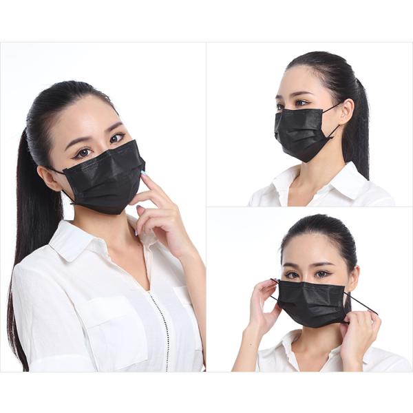 Eco Friendly Light Weight Black Face Mask , Waterproof Breathable Face Mask