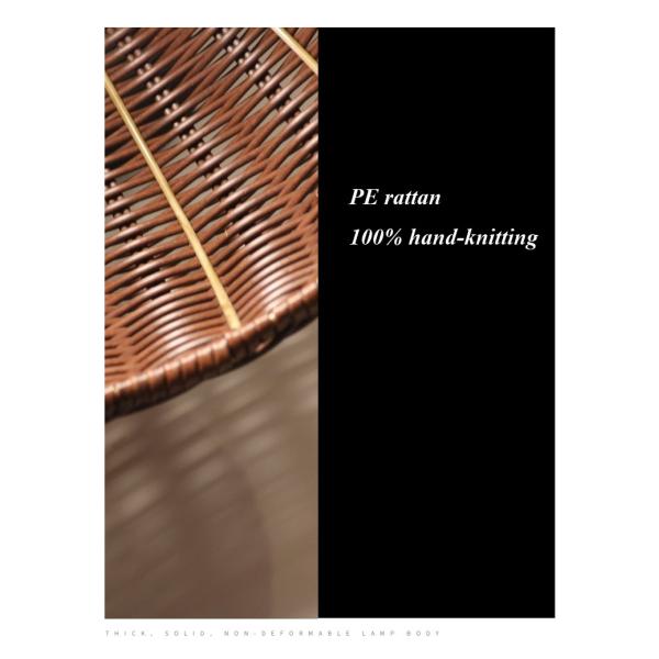 220V Rattan Wall Lamp Shade Hand Knitting Waterproof For Outdoor