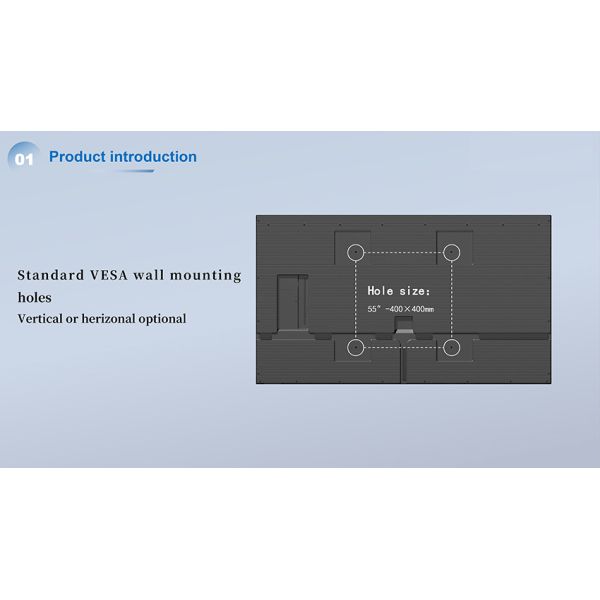 43‑Inch Zero‑Distance Wall‑Mounted Digital Signage Display, Commercial Wall‑Mount LCD Advertising Screen & Monitor