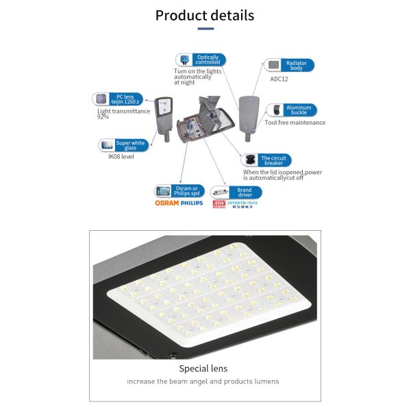 Главная дорога закаляя уличные фонари сада диаметра поляка стекла 120lm/W 60mm на открытом воздухе