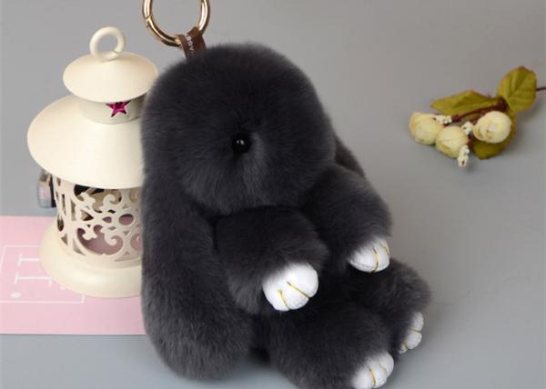 Rabbit Fur Bunny Keychain