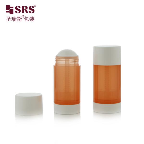 Round Translucent Color Pink Blue Orange Custom PP PCR Fill From Bottom Twist Up Deodorant Stick