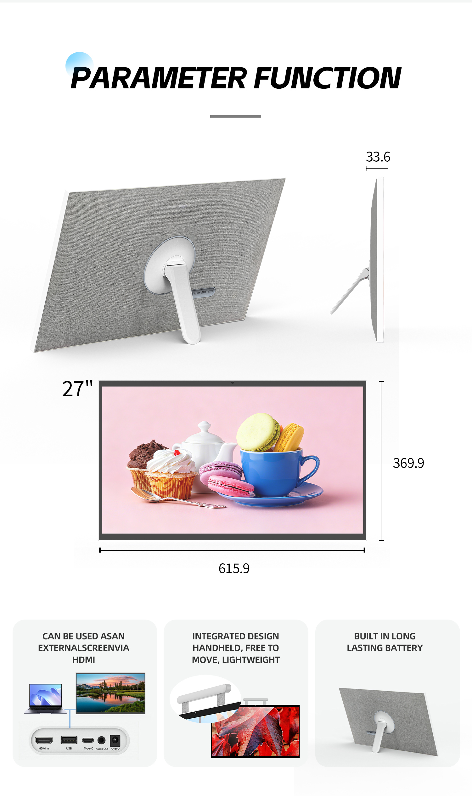 VETO Wholesale 27 Inches Detachable Digital Tv Tablet with Built-in 13MP Camera  Wireless Rolling Smart Tv