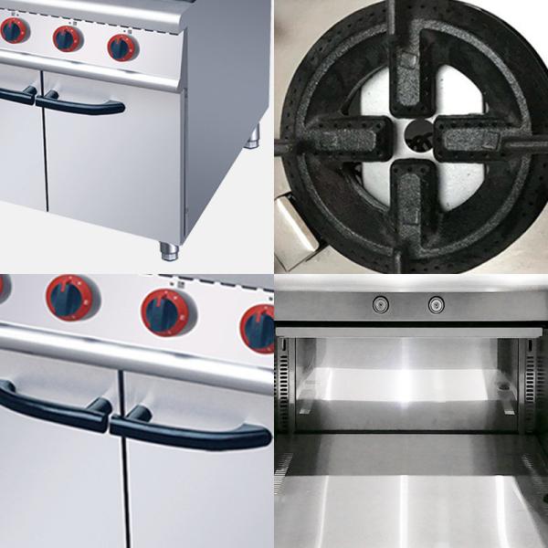 Cozinha a gás Equipamento básico de cozinha Forno 6 queimador Para restaurante de início