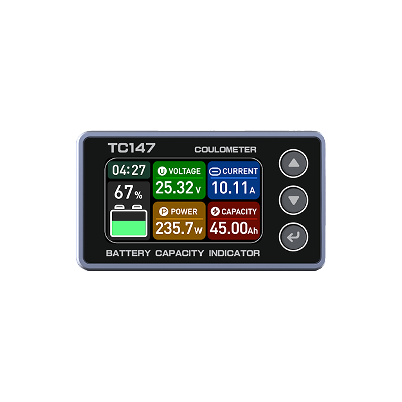 TC147 Shunt Based Battery Monitor 1.47 Inch Color Screen 8-80V 0-150A Easy