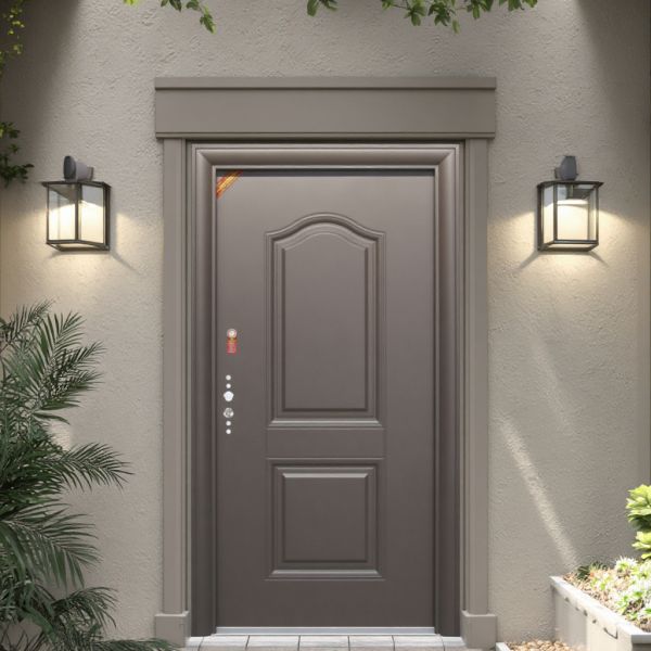 Custom Size Steel Security Entrance Door Impact Resistant Visible / Invisible Hinges