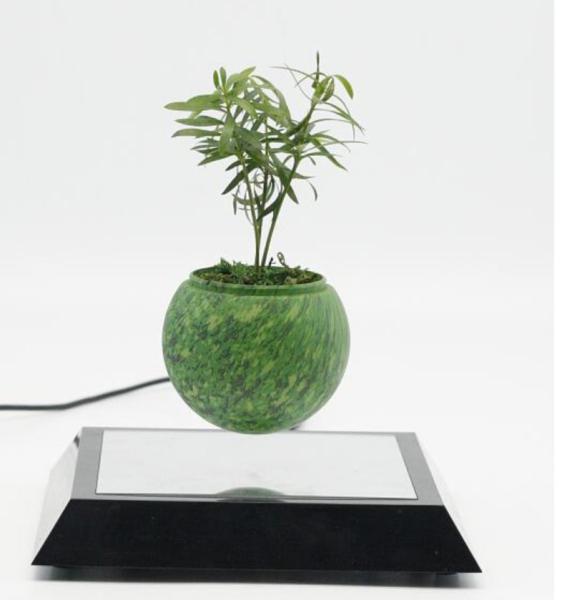 square base rotating magnetic floating levitation air bonsai flowerpot pot planters
