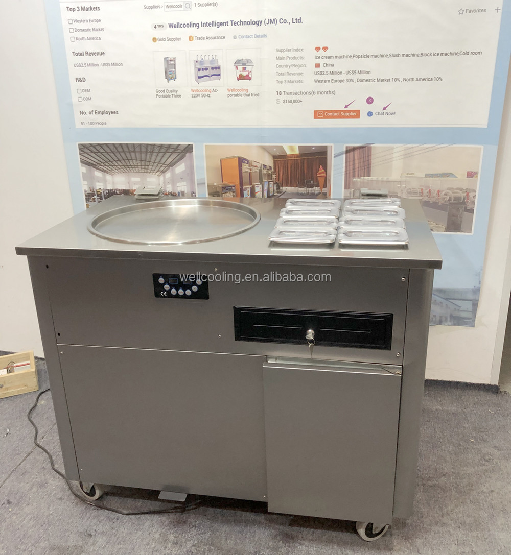 High Quality Fast Cooling Thailand Style Manual Fried/roll Fried Ice Cream Machine