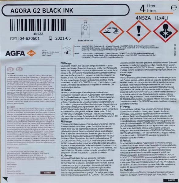 Agfa G2 Single PASS UV Ink 1000ml/Bottle Black Label Printing Ink For Rioch G5 G6 Toshiba