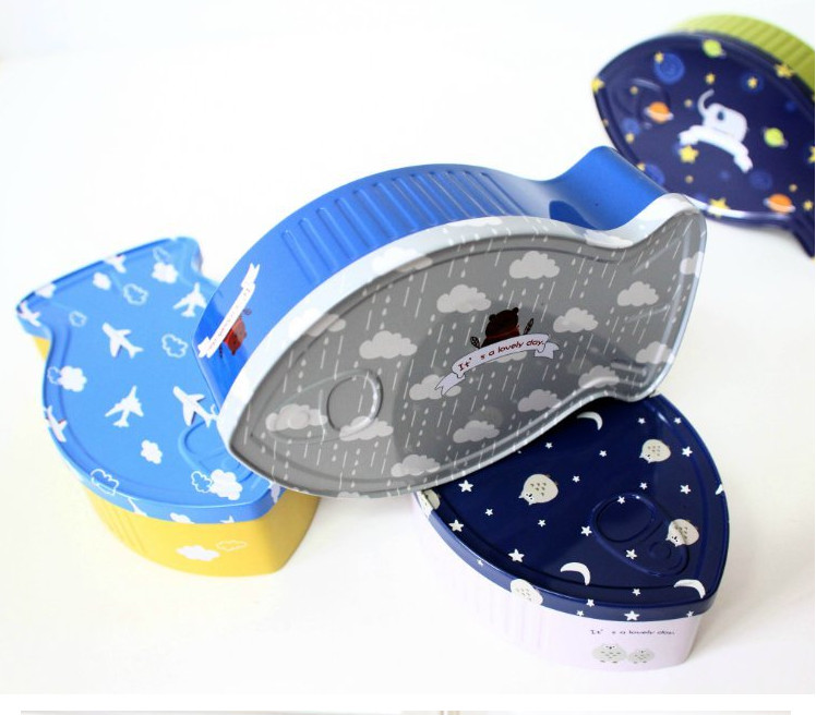 Metal Tin Containers Fish Shaped Environment - Friendly Large Cookies Tin Box