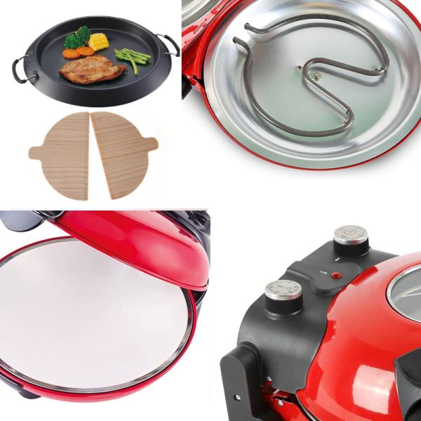 1400W Electric Pizza Maker with Non-Stick Aluminum Plate