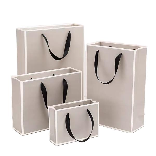 Durable Luxury Modern Design Matte Lamination Art Paper Shopping Bags Handle Customizable Your Logo Digital