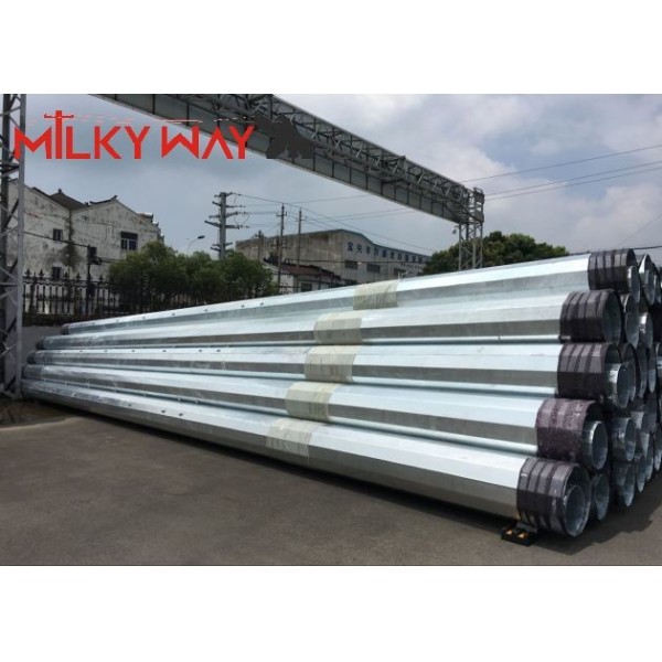 132KV High Voltage 15m~30m Steel Power Pole Hot Dip Glavanized Transmission Electrical